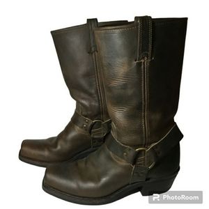 Frye Women's Brown Leather Harness 12R Boots Size 9